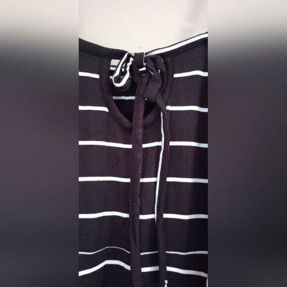 NWT SO Black/White Striped Skater Dress with Shelf Bra Size Small - Picture 3 of 7